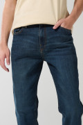 Jean azul oscuro straight leg tiro bajo con bota recta