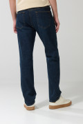 Jean azul oscuro straight leg tiro bajo con bota recta
