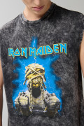 Camiseta manga sisa gris intensa de Iron Maiden