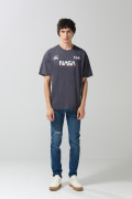 Camiseta gris intensa oversize manga corta de NASA