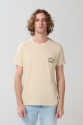 Camiseta unicolor college con bolsillo y cuello redondo