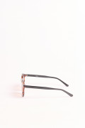Gafas de sol, marco redondo frontal café carey y laterales negros.