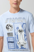 Camiseta azul clara de NASA en algodón con manga corta