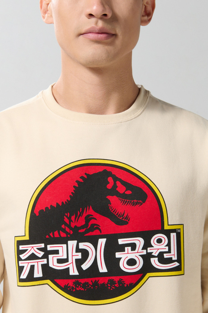 Buzo de Jurassic Park kaki claro con cuello redondo
