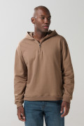 Buzo oversize unicolor con capota y cremallera
