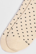 Medias kakis claras tobilleras con diseños de puntos