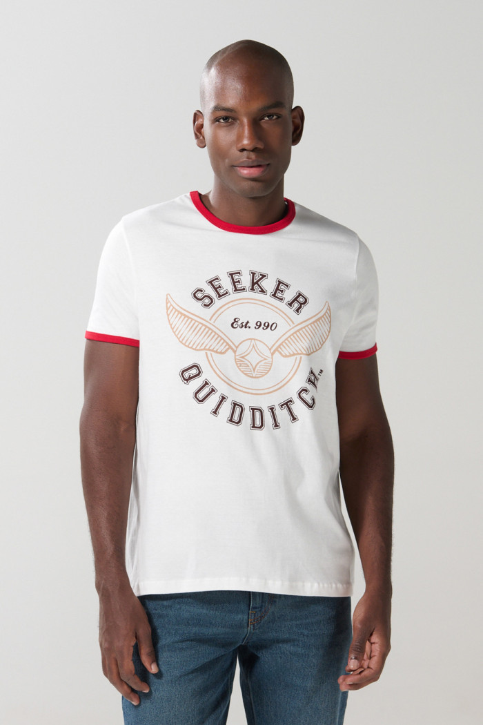Camiseta de Harry Potter manga corta crema con contrastes