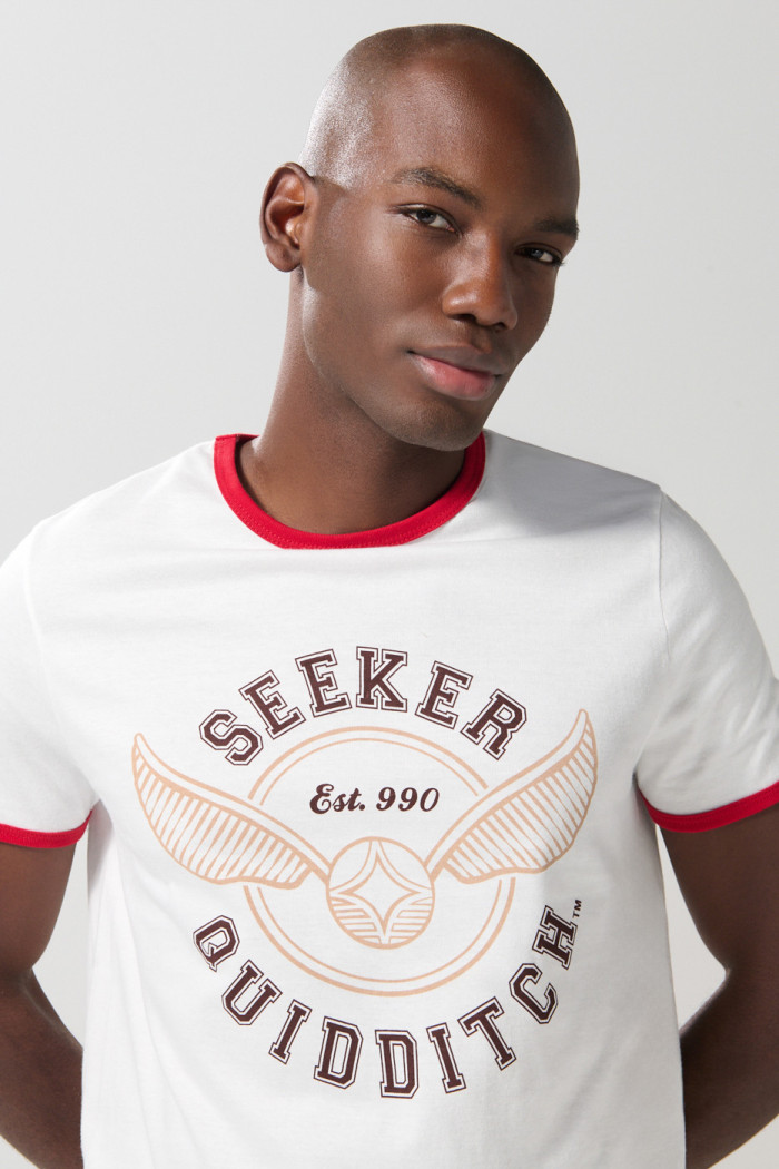 Camiseta de Harry Potter manga corta crema con contrastes