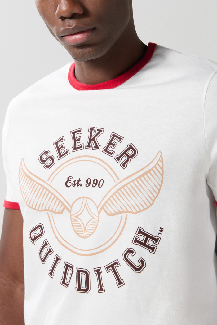 Camiseta de Harry Potter manga corta crema con contrastes