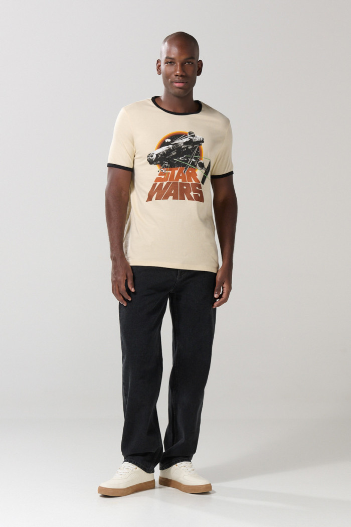 Camiseta kaki de Star Wars con contrastes y manga corta