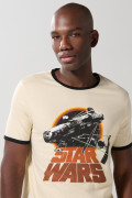 Camiseta kaki de Star Wars con contrastes y manga corta