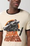 Camiseta kaki de Star Wars con contrastes y manga corta