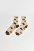 Medias largas kakis con estrellas animal print