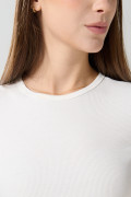 Camiseta ajustada unicolor manga corta con texturas de canal