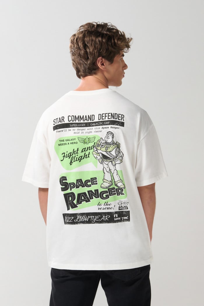 Camiseta oversize manga corta crema de Toy Story
