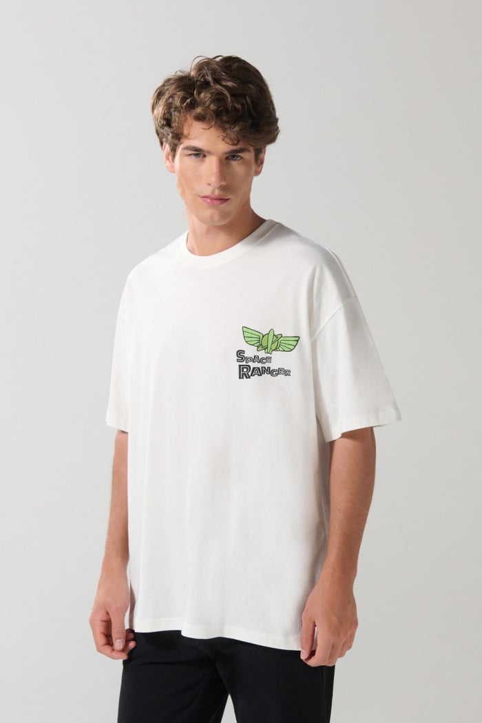 Camiseta oversize manga corta crema de Toy Story