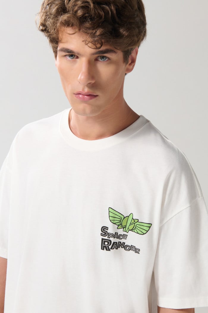 Camiseta oversize manga corta crema de Toy Story
