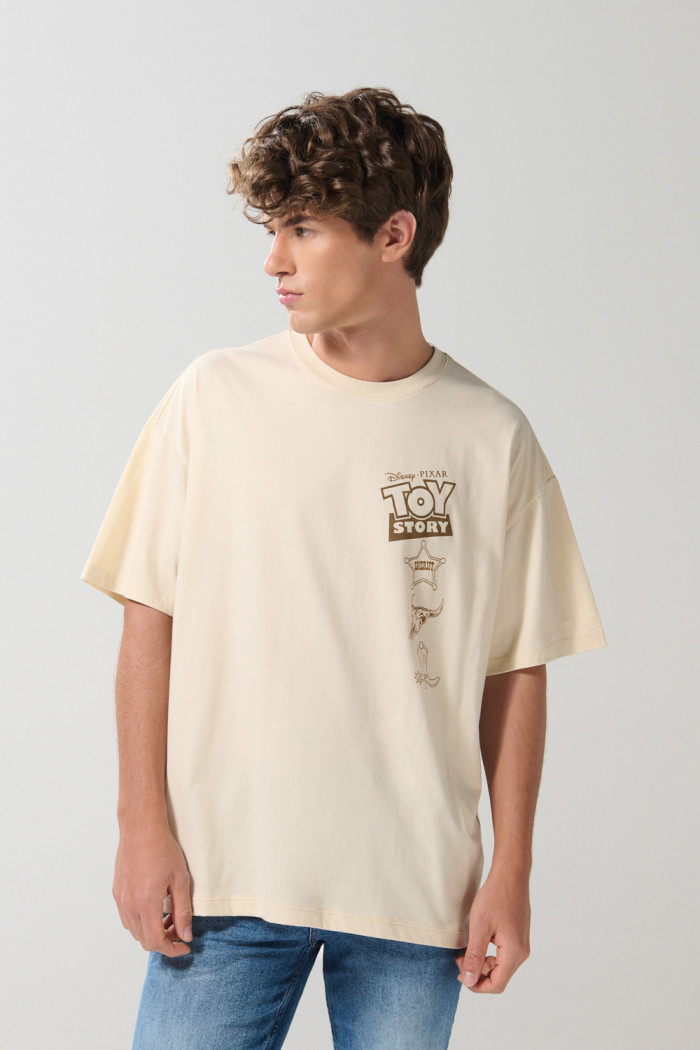 Camiseta cuello redondo kaki oversize de Toy Story