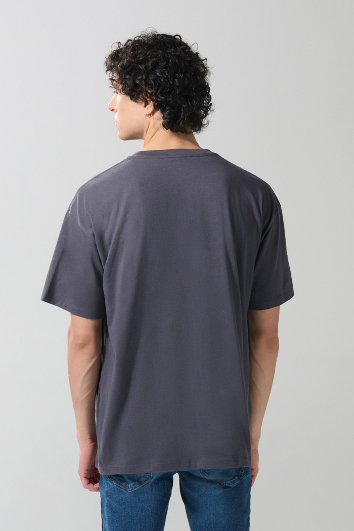 Camiseta gris intensa oversize manga corta de NASA