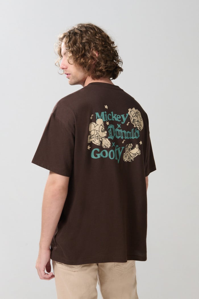 Camiseta oversize café de Mickey and Friends manga corta