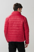 Chaqueta unicolor acolchada con cremallera y cuello alto