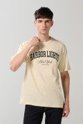 Camiseta en algodón manga corta kaki con arte college