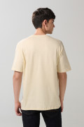 Camiseta en algodón manga corta kaki con arte college
