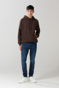 Jean azul oscuro skinny con cremallera y tiro bajo