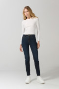 Jean jegging azul con cremallera, tiro alto y ajuste ceñido