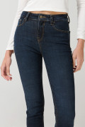 Jean jegging azul con cremallera, tiro alto y ajuste ceñido