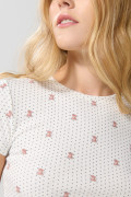 Camiseta unicolor manga corta con diseño de animalitos