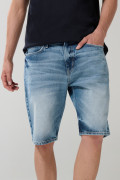 Bermuda en jean slim azul con rotos y desgastes