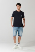 Bermuda en jean slim azul con rotos y desgastes
