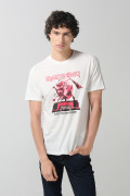 Camiseta crema clara de Iron Maiden manga corta
