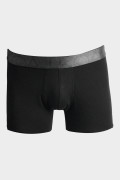 Bóxer en algodón negro brief-medio con cintura en contraste