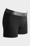 Bóxer en algodón negro brief-medio con cintura en contraste