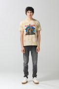 Camiseta kaki clara tie dye de Iron Maiden manga corta