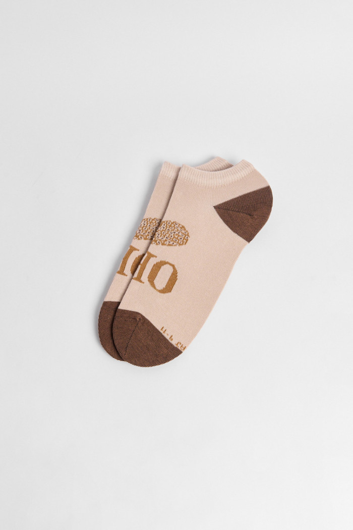 Medias unicolores tobilleras con motivos animal print