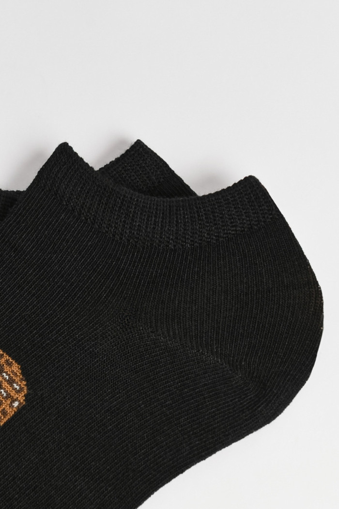 Medias unicolores tobilleras con motivos animal print