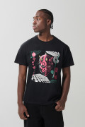 Camiseta negra de Star Wars en algodón manga corta
