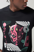 Camiseta negra de Star Wars en algodón manga corta
