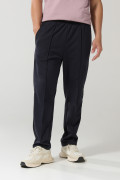 Pantalón jogger unicolor con bota recta y vena en frente