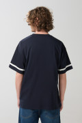 Camiseta azul intensa de NASA oversize manga corta