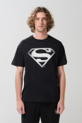 Camiseta de Superman negra con cuello redondo