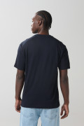 Camiseta azul intensa en algodón manga corta college