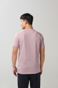 Camiseta ajustada en algodón unicolor con manga corta