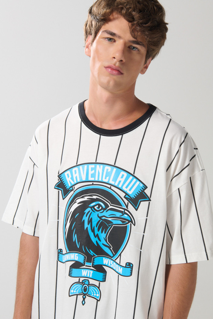 Camiseta crema a rayas oversize manga corta de Harry Potter