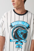 Camiseta crema a rayas oversize manga corta de Harry Potter