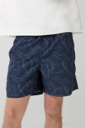 Bermuda playera estampada azul intensa con tiro bajo