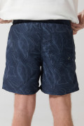 Bermuda playera estampada azul intensa con tiro bajo